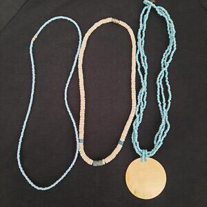 Shell and Seed Bead Necklaces (3)